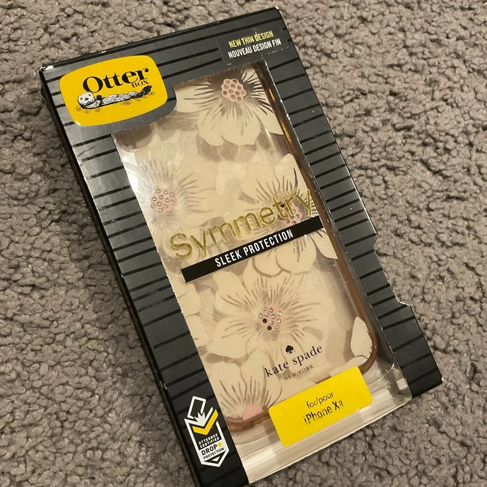 NWT OtterBox Symmetry iPhone XR Phone Case - Beige Floral Crystal Gift